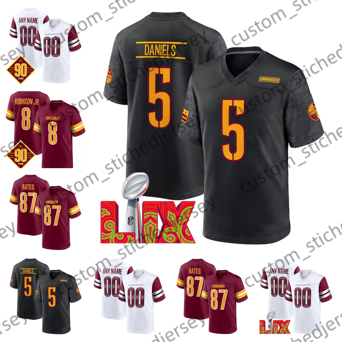 Commanders Jersey Zach Ertz Olamide Zaccheaus Quan Martin Benjamin St-Juste Marcus Mariota Austin Seibert Jonathan Allen DaRon Payne Jeremy Chin Football jersey