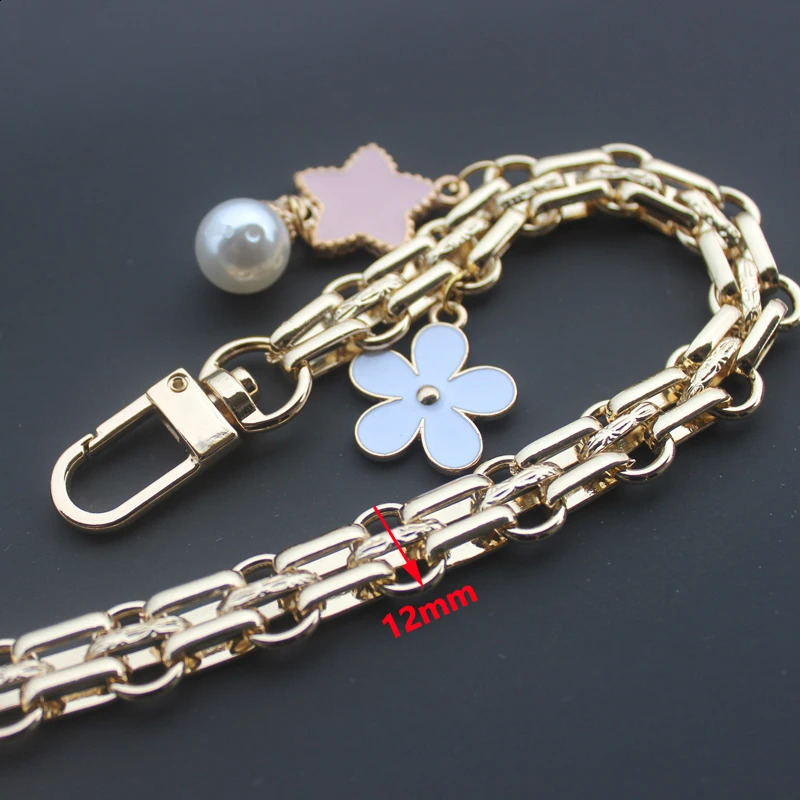 Fashion 12mm Bag Chain Replacement Gold Metal Handbag Purse Chain Detachable DIY Shoulder Crossbody Bag Strap Handle for O Bag 250121