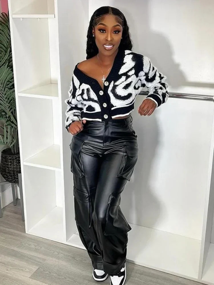 XIZOU Y2K Sweet Open Knitted Woolen Sweater Womens V-neck Button Autumn Fashion Casual Long Sleeve Warm Street Clothing Knitted Jumper 250122