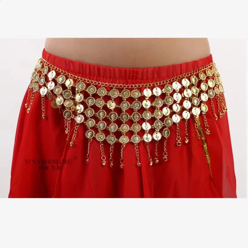 Belly Dance Accessories Golden Coins Tassel Beads Bellydance Belts for Women Belly Dancing Hip Scarf Arab Waist Chains Jewelry 250117