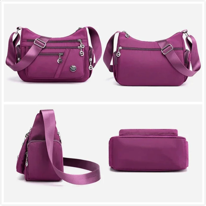Shoulder Messenger Bag Women Fashion Waterproof Nylon Oxford Crossbody Bag High Quality Messenger Handbags Travel Wallet 2024 250207