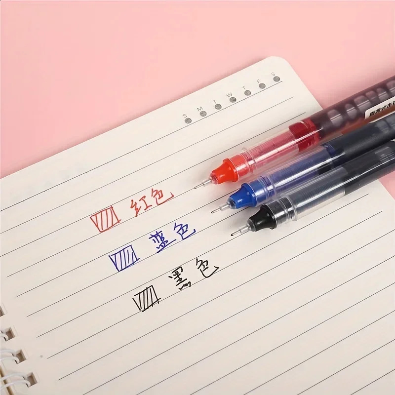 10Pcs/set High Quality Needle Type Gel Pens Straight Liquid Ballpoint Pen Kawaii Stationery School Office Supplies Writing 250121