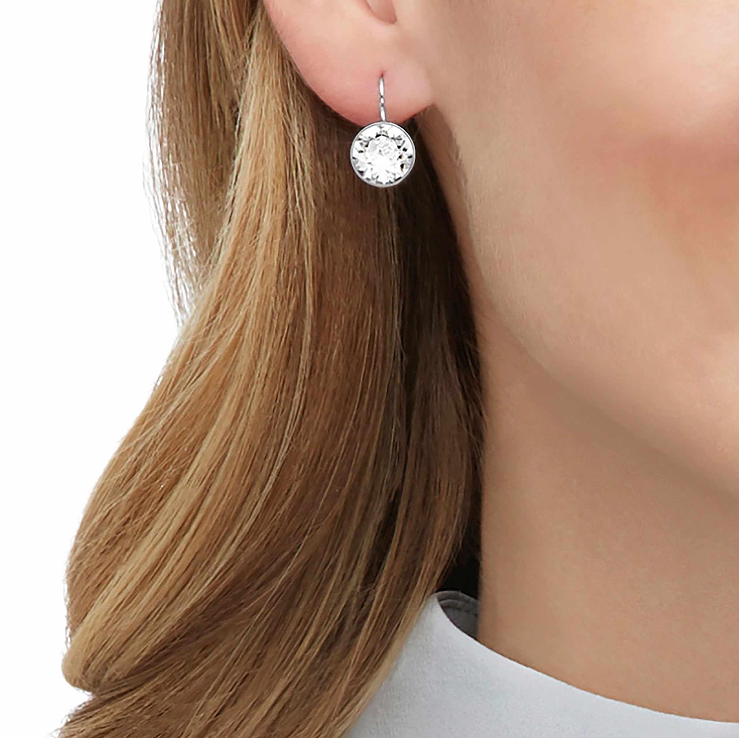 hoop for women anti allergy sterling sier needle Austria crystal dia earrings stainless steel designer jewelry woman gift WITH BOX