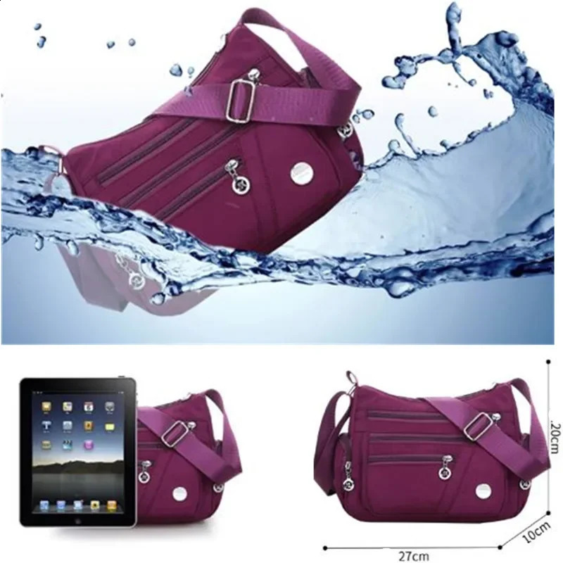 Shoulder Messenger Bag Women Fashion Waterproof Nylon Oxford Crossbody Bag High Quality Messenger Handbags Travel Wallet 2024 250207