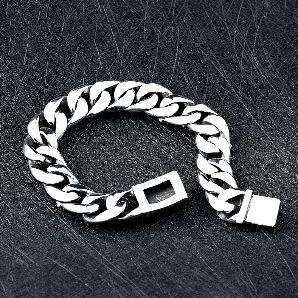 Fashion Vintage Male Skeleton Chain Bracelet Stainless Steel Punk Hip Hop Black All Skull Bracelets Jewelry Gifts Drop 250115