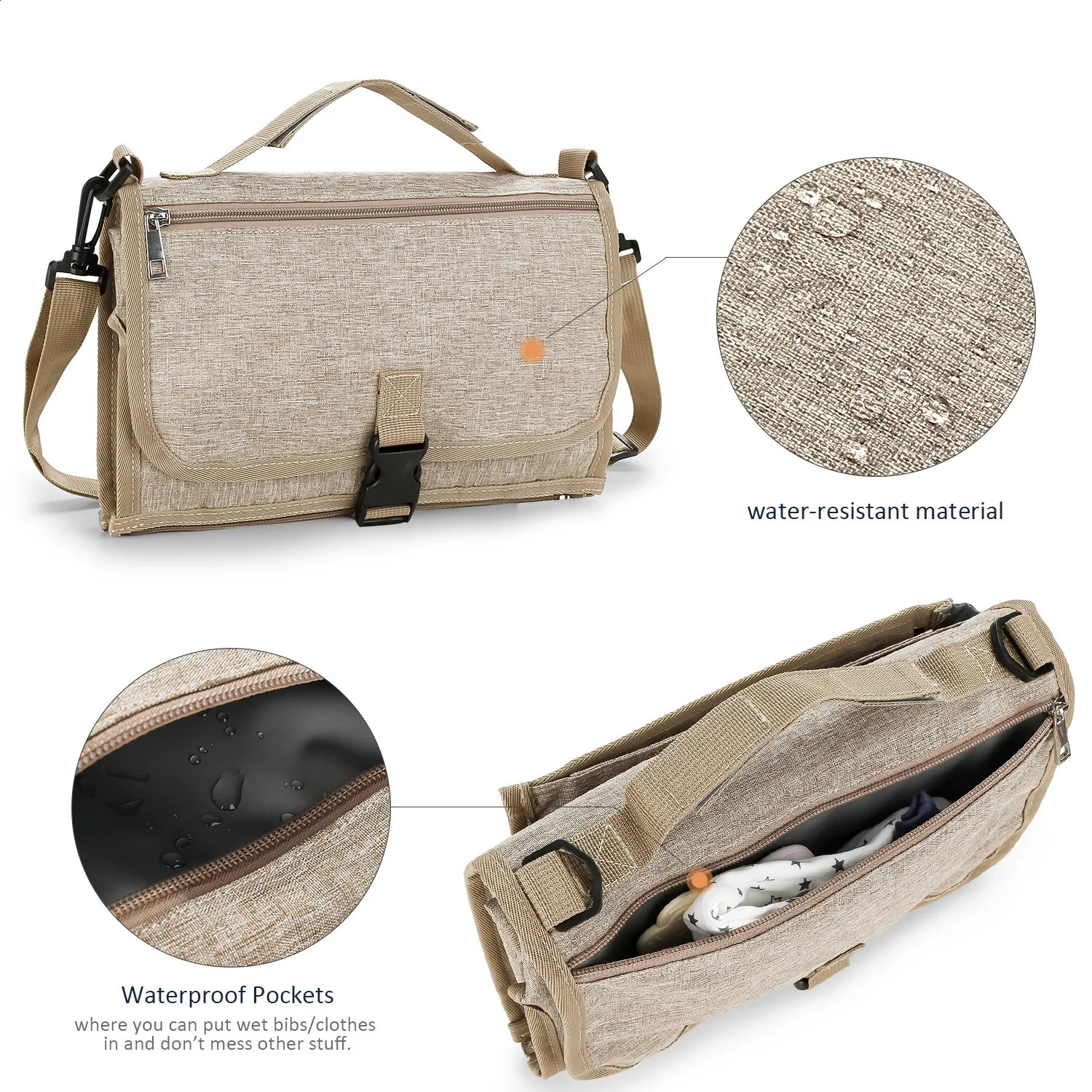 3 in 1 Baby Diaper Pad Waterproof Changing Diaper Travel Multifunction Portable Baby Diaper Cover Mat Hand Folding Diaper Bag 250220