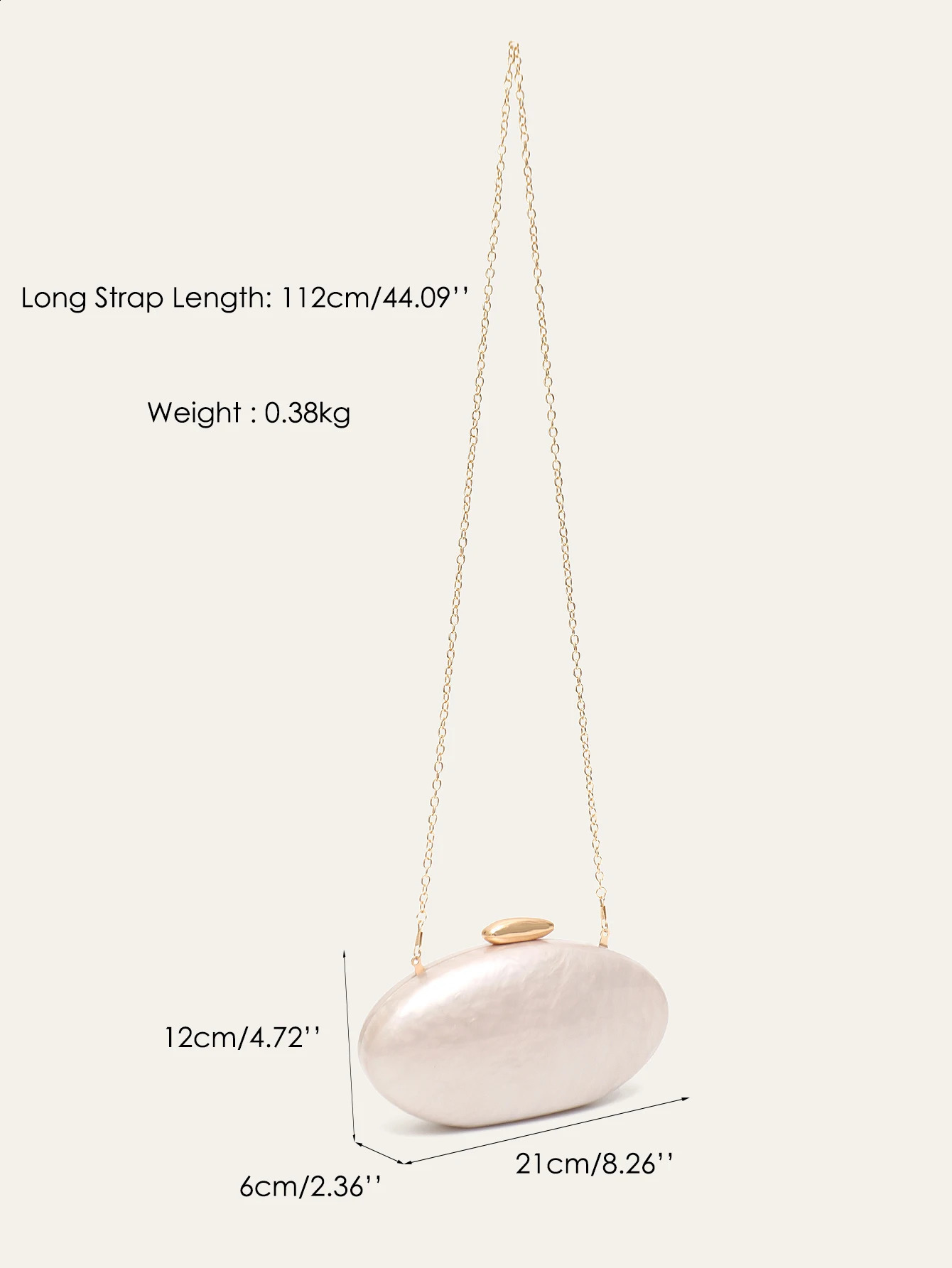 Womens Fashion Evening Clutches Plain Acrylic Long Chain Cross body Handbag Oval Shaped Fits Phone Wedding Banquet Party 250117