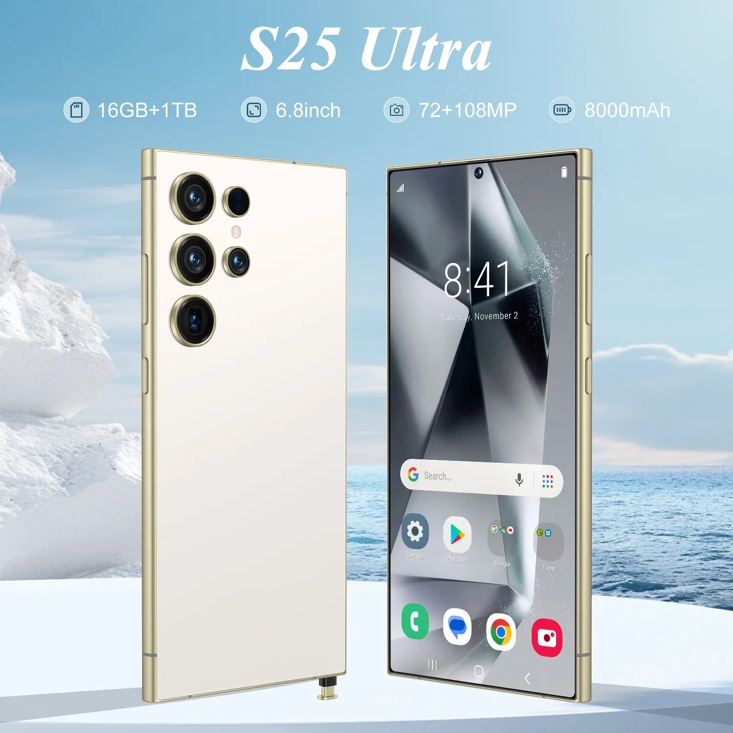 S25 Ultra 16GB+1TB smartphone cell phone Dual SIM 5G Phone 6.8HD+ Display 13MP+50MP Camera Android 13 Mobile Fingerprint Face ID GPS
