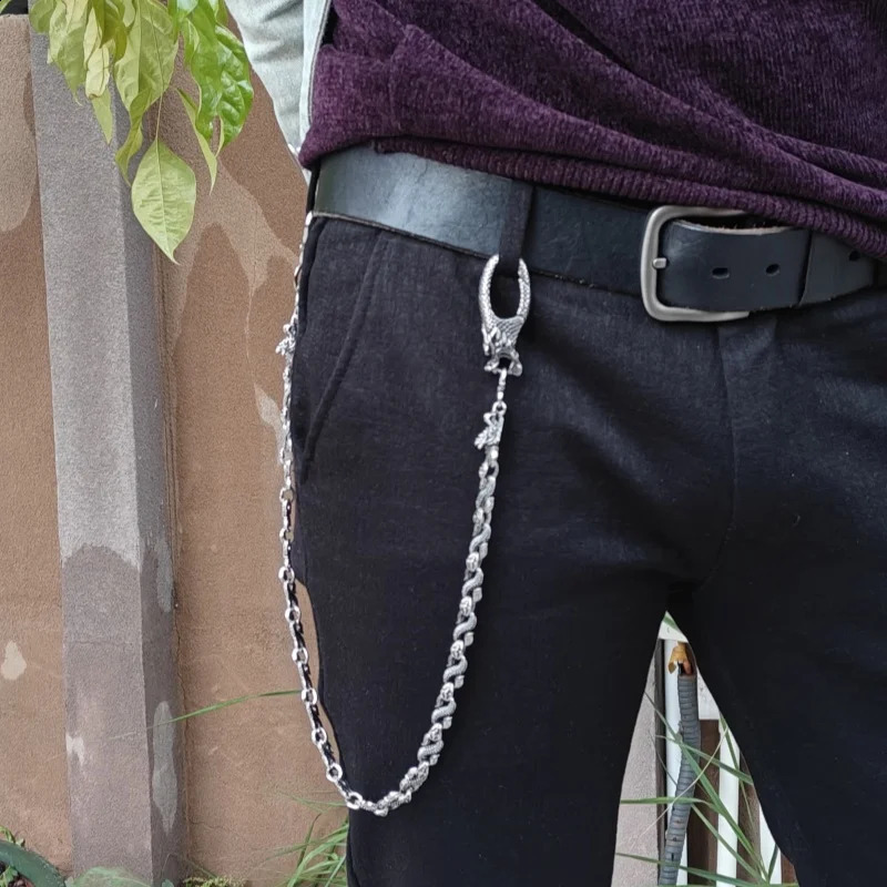 Model Dragon Head Pants Chain Trendy Men Ones Waist Retro Accessories Original Concise y2k Key Chain 250122