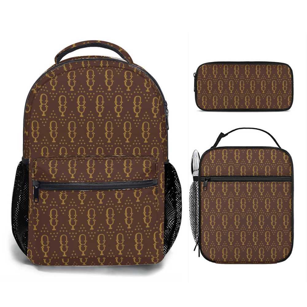 NXY Large Student Backpack Women Textured School Bag And Lunch Bag Pen Case Casual Student SchoolBags Fashion Travel Commuter Bag Girl Knapsack Hip