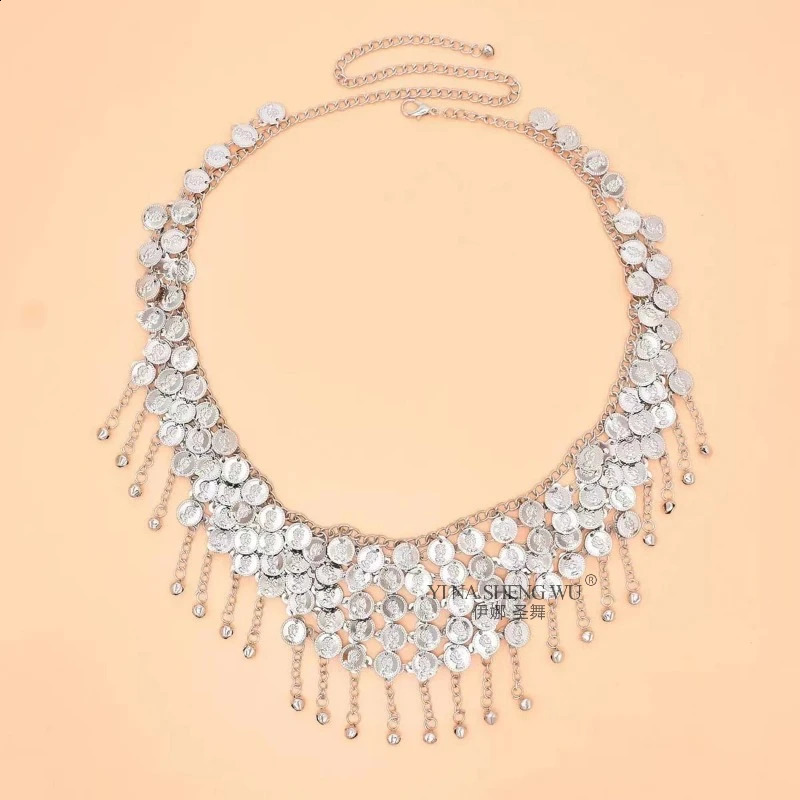 Belly Dance Accessories Golden Coins Tassel Beads Bellydance Belts for Women Belly Dancing Hip Scarf Arab Waist Chains Jewelry 250117