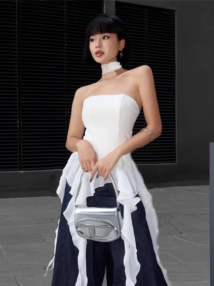Camisole Women American Style Fashion Creative All-match Chic Personality Cozy Charming Casual Shinny College 250120