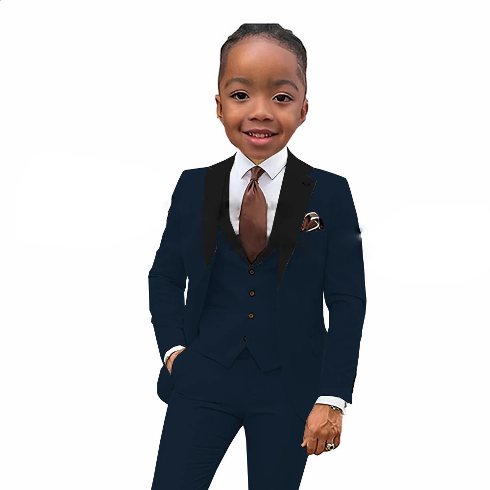 Boys Suits 3 Pieces Wedding Formal Party Tuxedo Child Notched Lapel Kids Dress Jacket Pants Vest Slim Fit Blazer Trousers Tailor 250120
