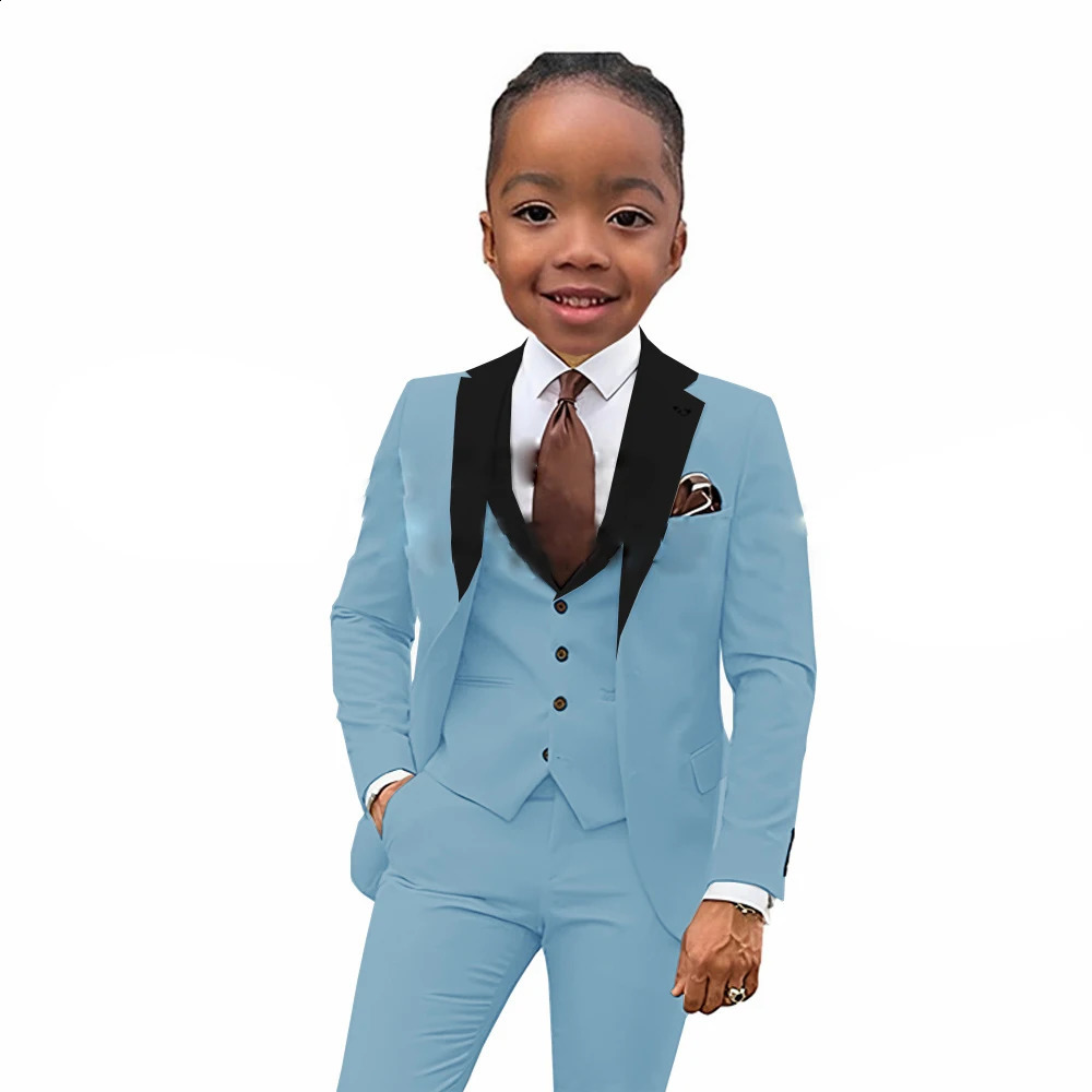 Boys Suits 3 Pieces Wedding Formal Party Tuxedo Child Notched Lapel Kids Dress Jacket Pants Vest Slim Fit Blazer Trousers Tailor 250120
