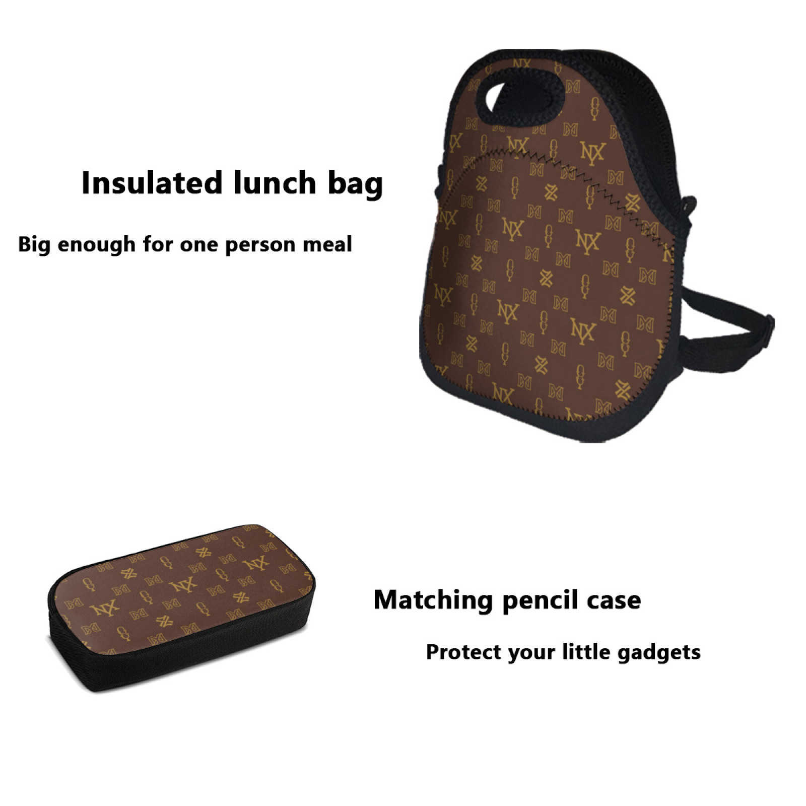 NXY Luxury Designer Bag Womens Lunch Bag+pencil Bag Casual Letter Print Crossbody Tote Bag Vintage Purses Handbags Shoulder Bag Hip