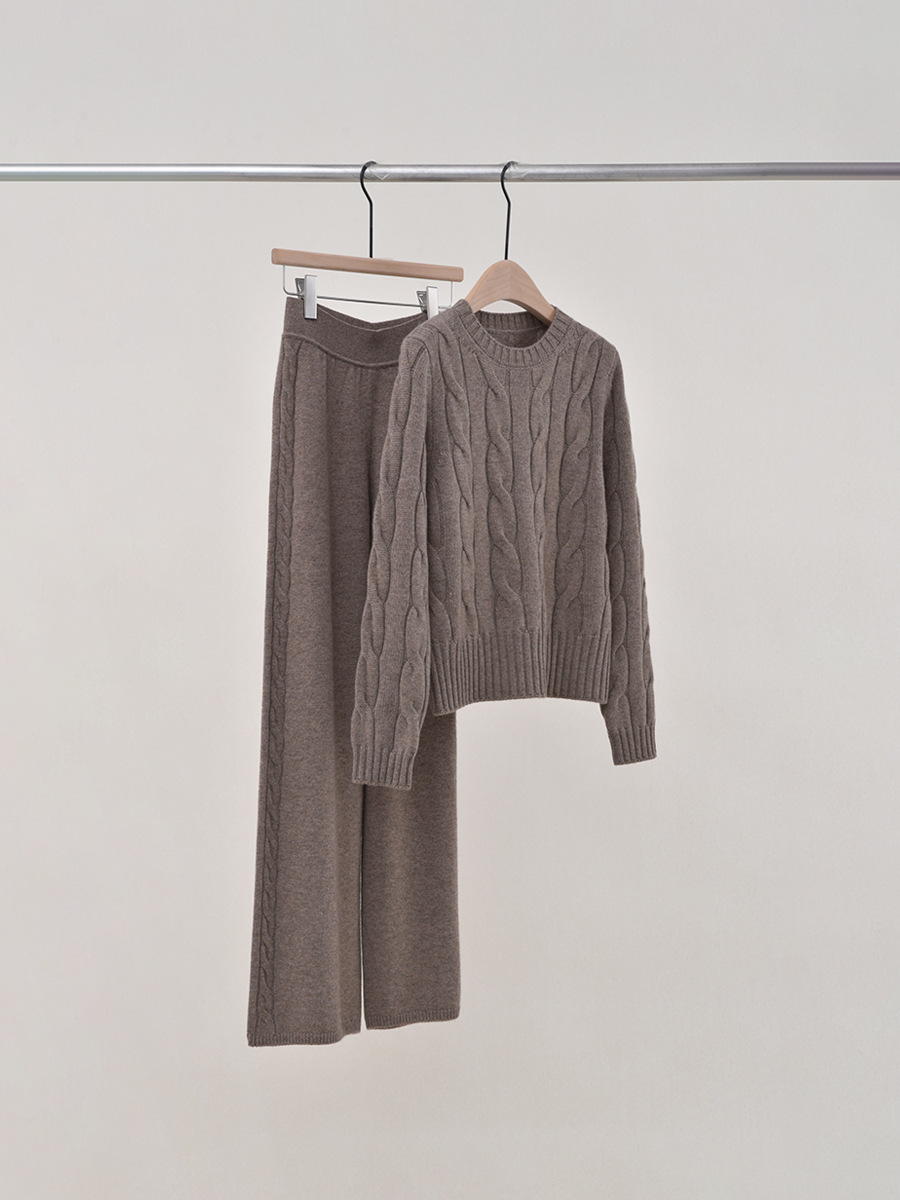 coab1 2025 Charm Fit Beige Cotton knitwear dress