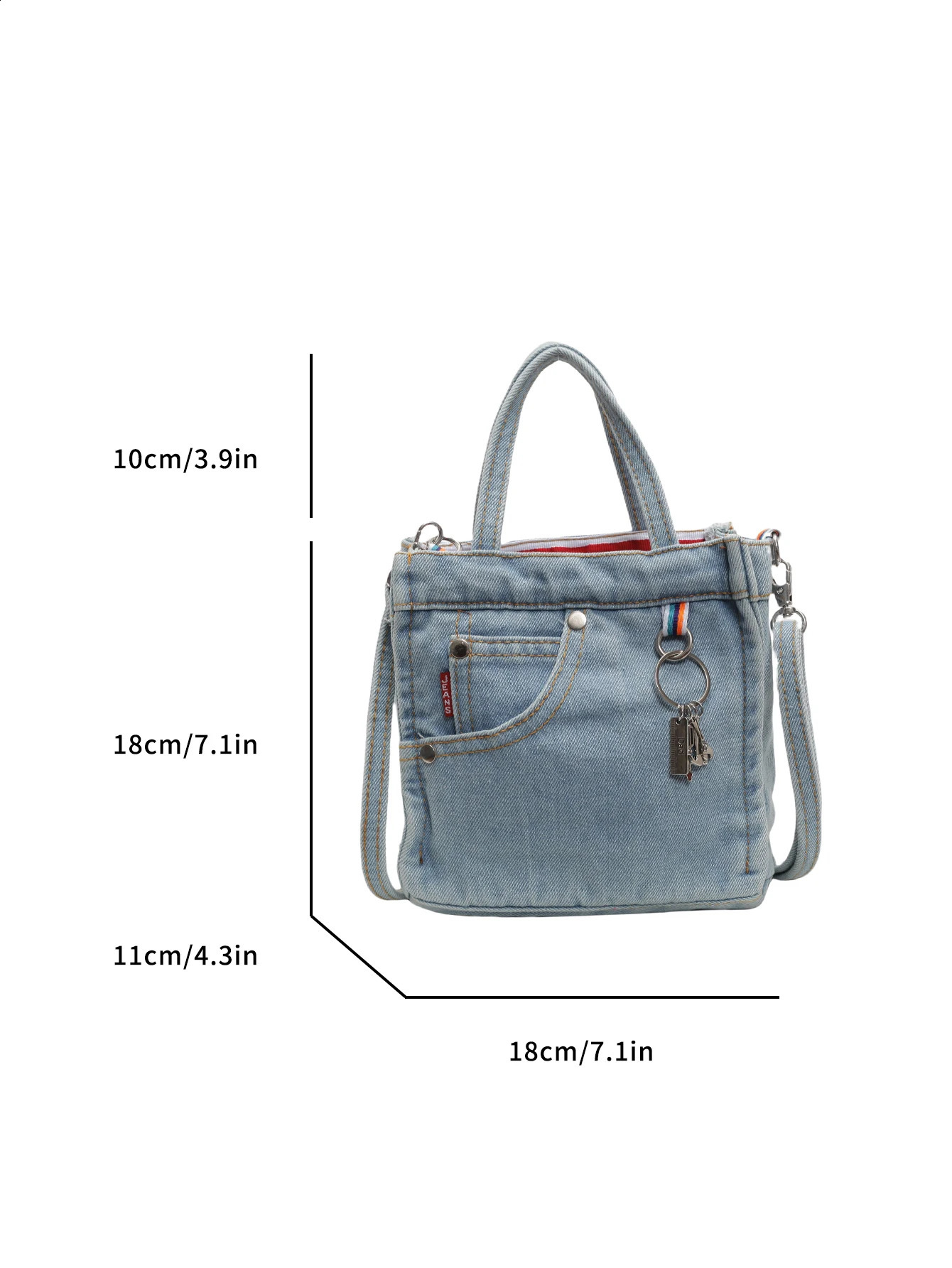 1 solid color washed old denim handbag for womens fashion single shoulder crossbody bag 250122