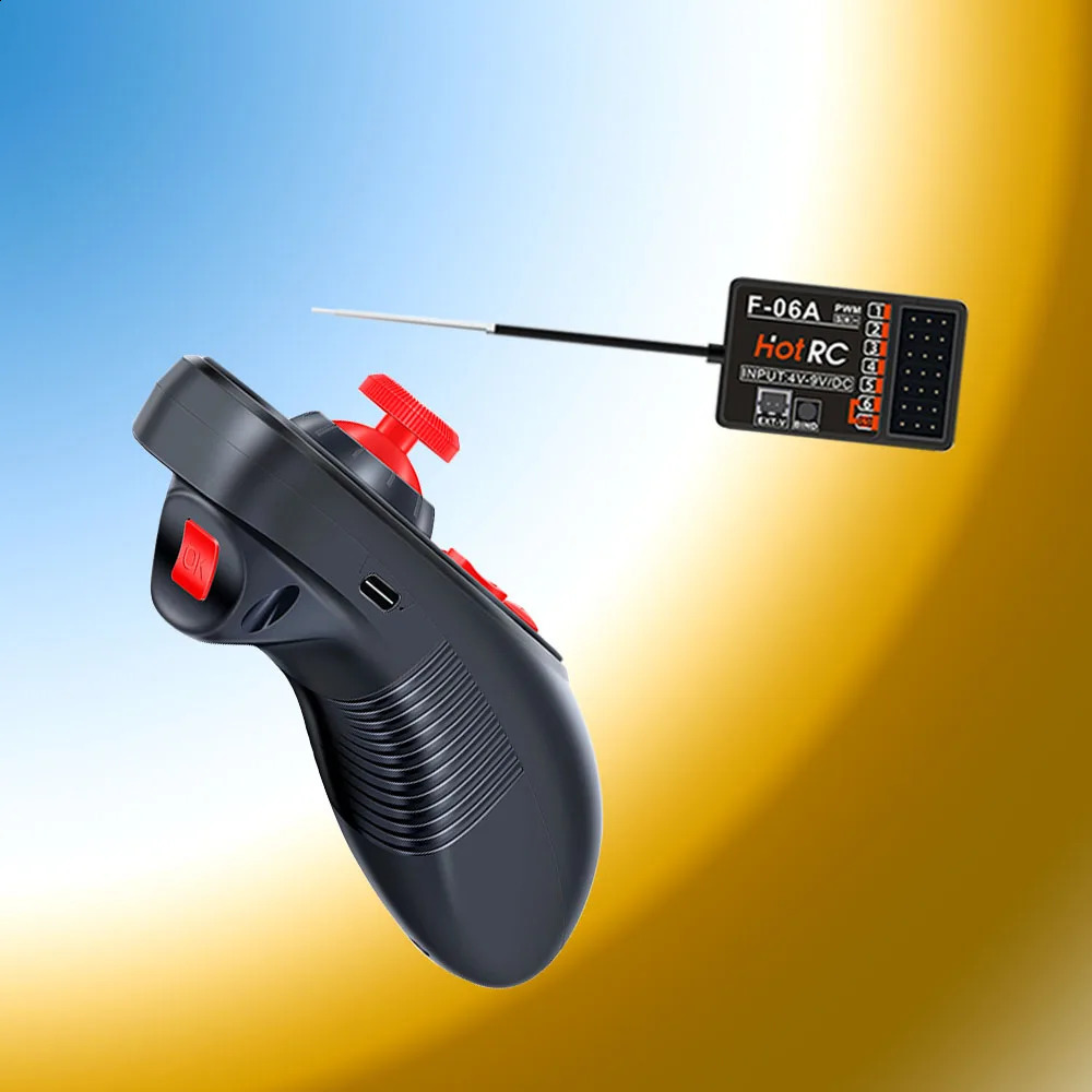 RC DS-600 6CH 2.4GHz Radio System Transmitter Remote Controller with F-06A Channel Receiver for RC Boat 250115
