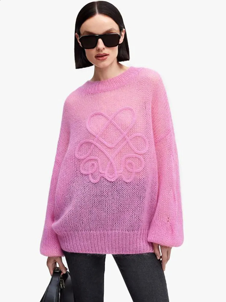 GACVGA Fashion Round Neck Knitted Pullover Chic Long Sleeve Thin Loose Knitwear Top Autumn Streetwear Female Sweaters 250114