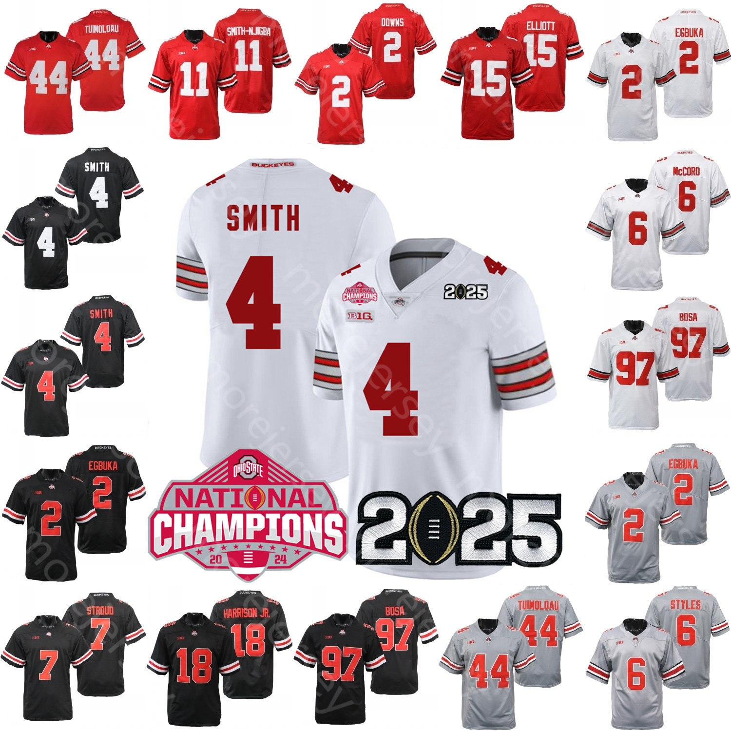 2025 2024 Playoff NCAA Football Jersey College Marvin Harrison Jr. Egbuka J.T. Tuimoloau Sayin George Stroud Bosa Caleb Downs Quinshon Judkins Howard Henderson S-3XL