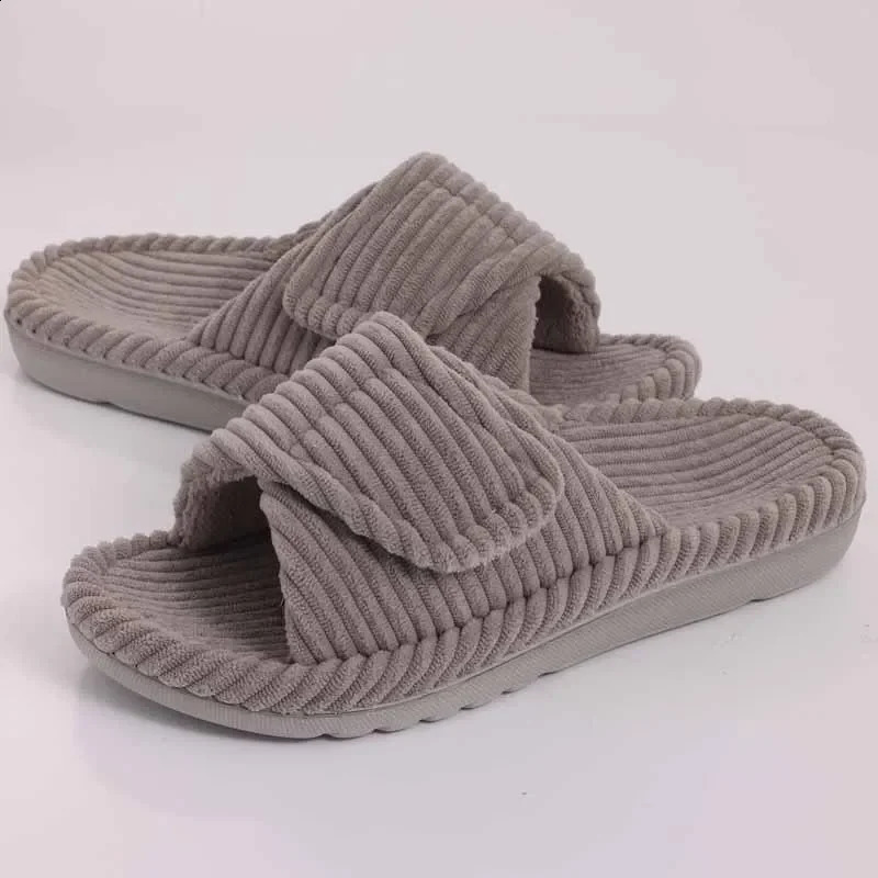 Crestar Womens Fuzzy Plush Slippers Lady Fashion Open Toe House Slippers Faux Fur Lined Slides Indoor Non-slip Cotton Slipper 250118