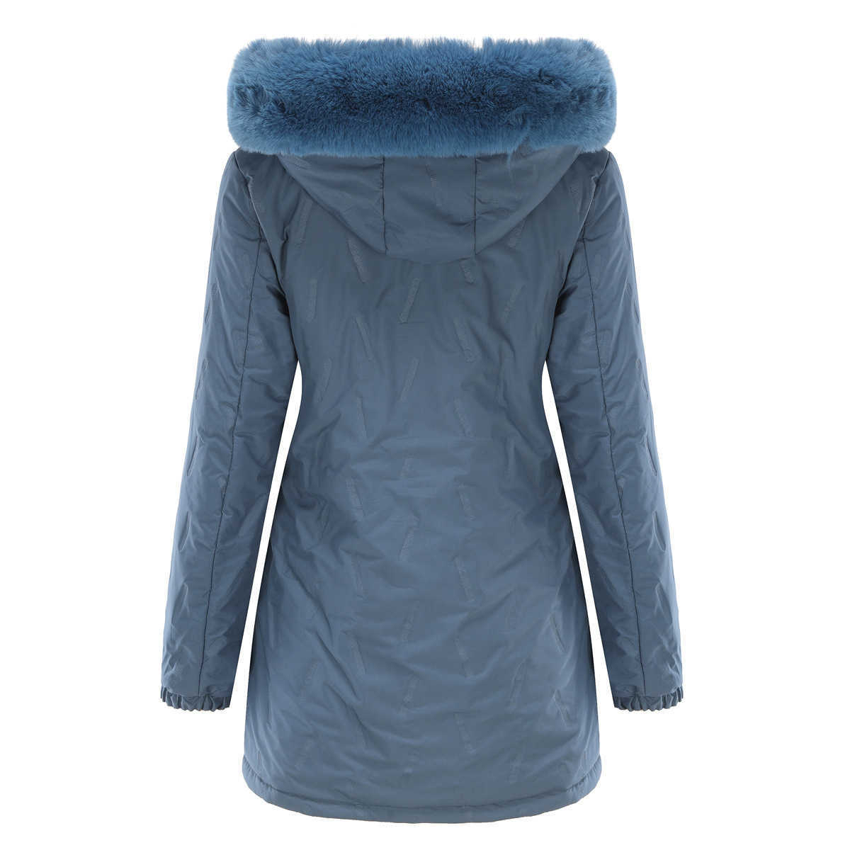 Autumn Winter Two Sided Warm Cotton Coat Detachable Hat Long Sleeve Zipper Thick Cotton Coat Hairy Collar Overcomes Womens Long Trench Coat Womens Jac