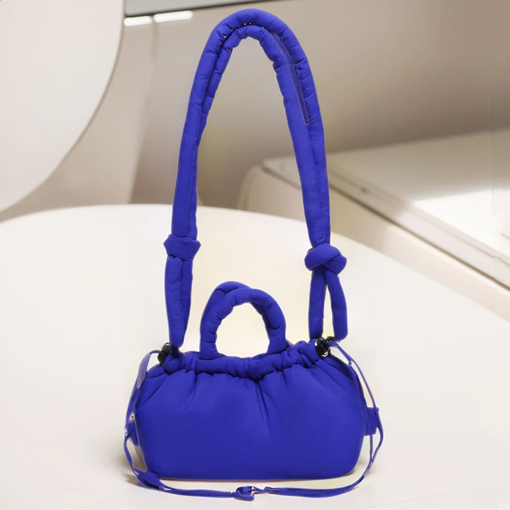 Candy Color Fashion Handbag Soft Puffer Crossbody Bag Cotton Padded with Adjustable Strap for Women Work Shopping Travel 250113