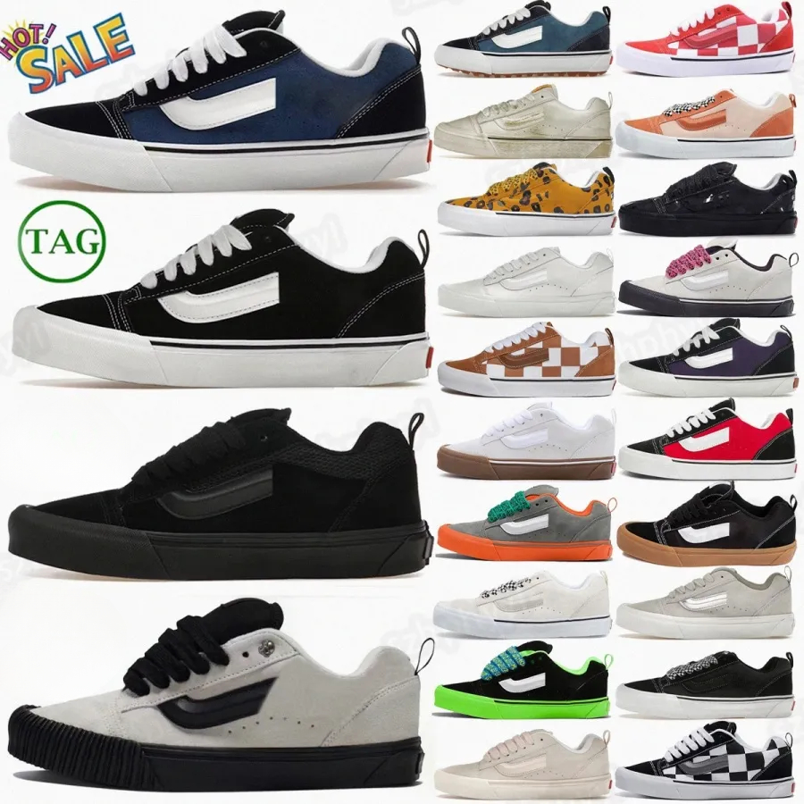 Knu Skool Designer shoes Sneakers Triple Black sneaker White Navy Green Retro Color Brown Honey Yellow Mega Check Red Marshmallow Pink