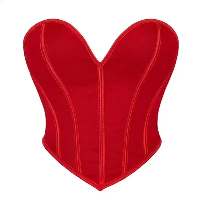 Short Torso Corset Plus Size Overbust Sexy Corselet Corsets and Bustiers Crop Tops Red Black White Gothic Lingerie Women 250121