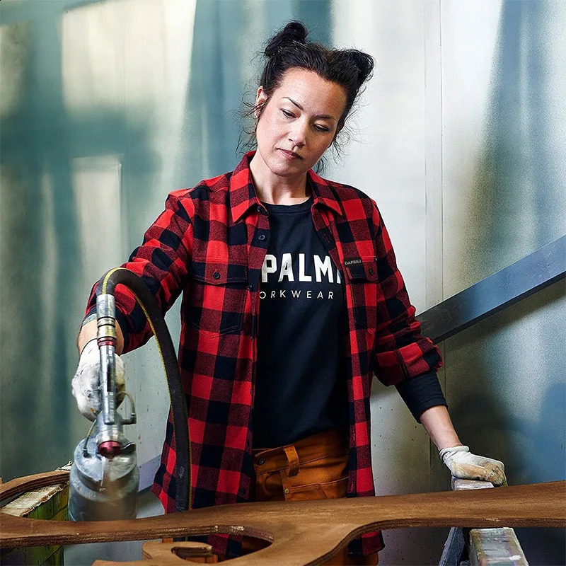 100% cotton sping oversized red Lumberjack outdoor black and white plaid flannel shirts men 2024 shirt Vintage checked jacket 250110
