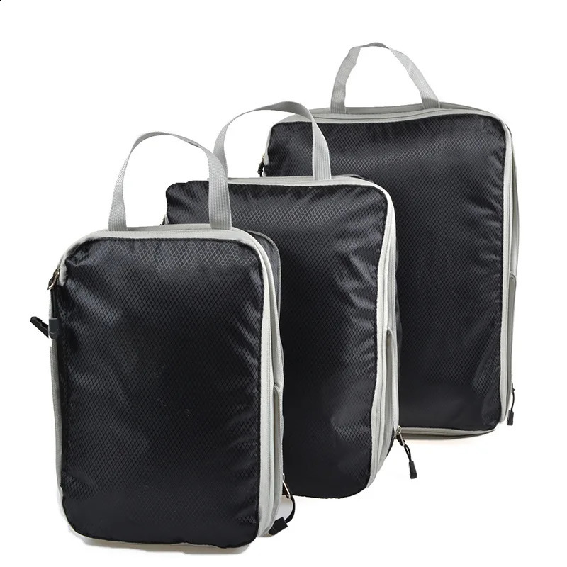 Luggage Cubes Organizer Portable Travel Storage Bag Compressible Packing Cubes Foldable Waterproof Travel Suitcase Nylon Handbag 250120