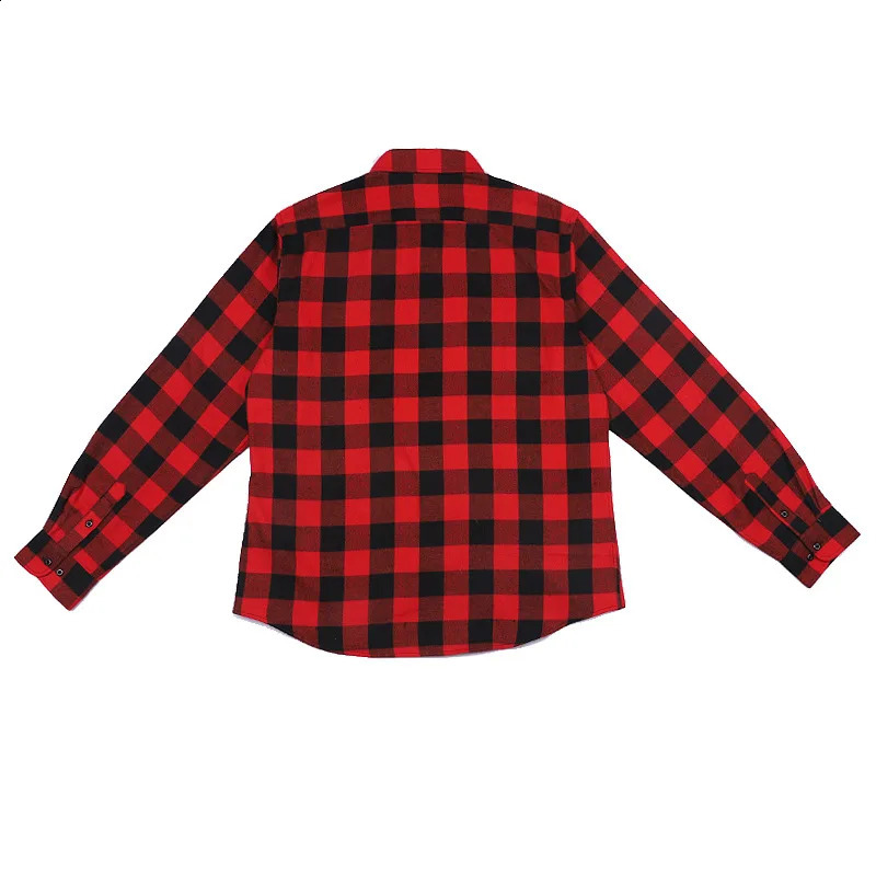 100% cotton sping oversized red Lumberjack outdoor black and white plaid flannel shirts men 2024 shirt Vintage checked jacket 250110