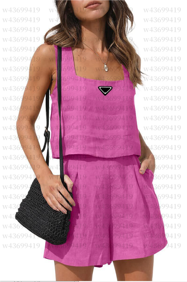 Women's Tracksuits Fashion Women Linen Shorts Sets Vintage Tops Summer Office Lady Suits