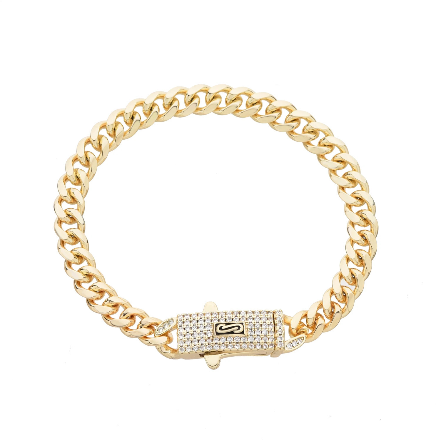 Monaco anklet 6mm Cuban chain womens anklet copper material electroplated 14k gold mens anklet length can be customized 250116