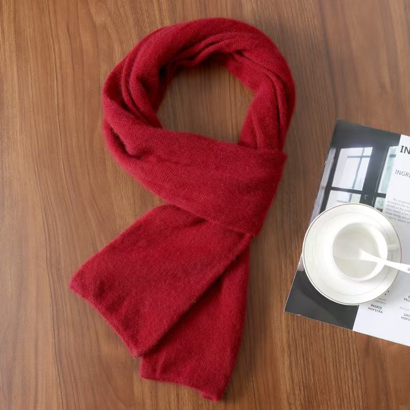 T117 wool shawl scarf women's long Korean knitted warm neck scarf autumn and winter new simple and versatile