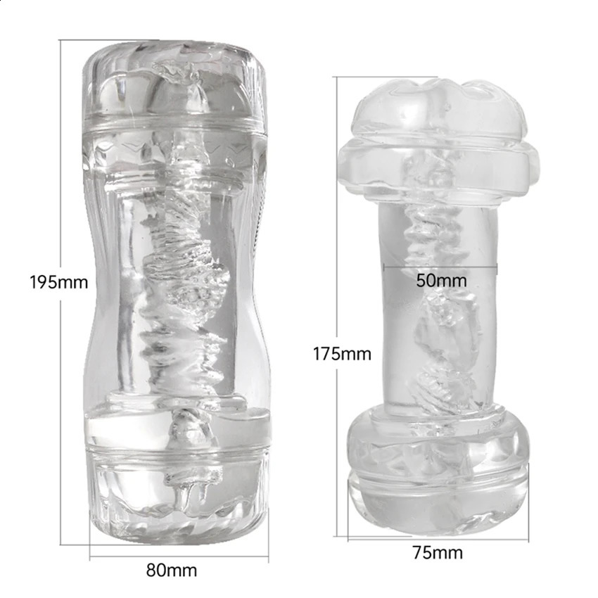 Male Masturbator Cup Soft Pussy Sex Toys Transparent Vagina Adult Endurance Exercise Products Vacuum Pocket for Men 18 250121
