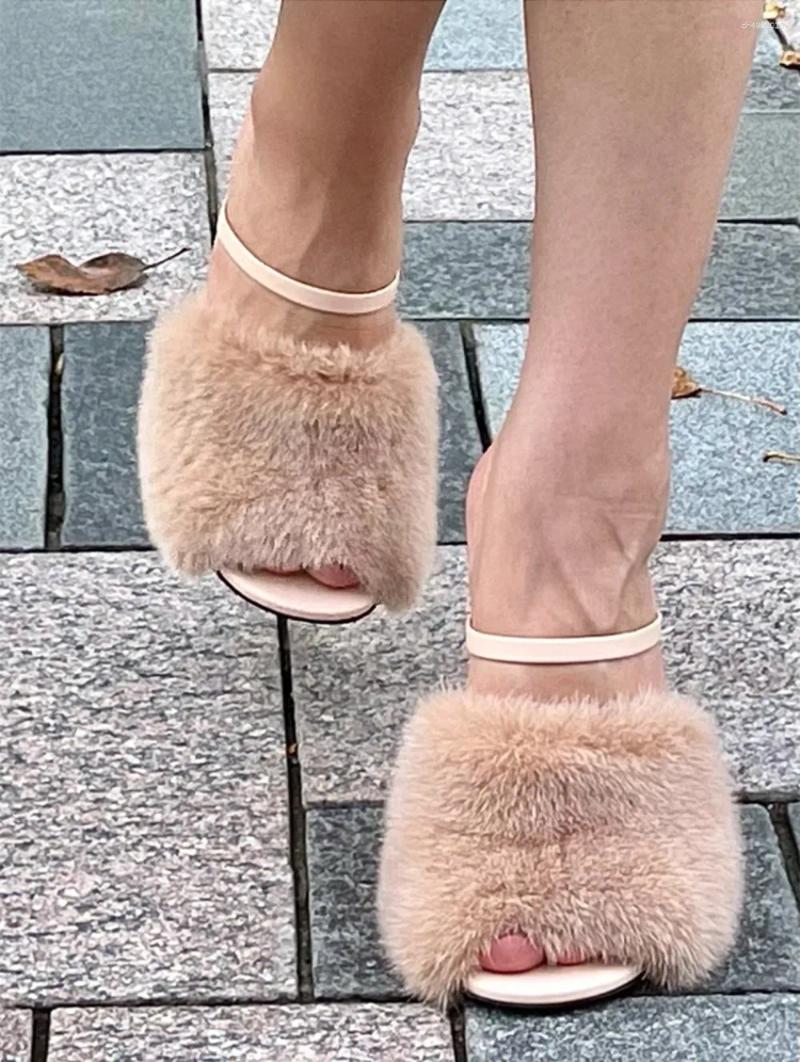 Fur Heels Peep Toe Gladiator Sandals: Women's Summer Wedge Shoes with Strange Sexy Mule Heels, hot and Dress Pumps