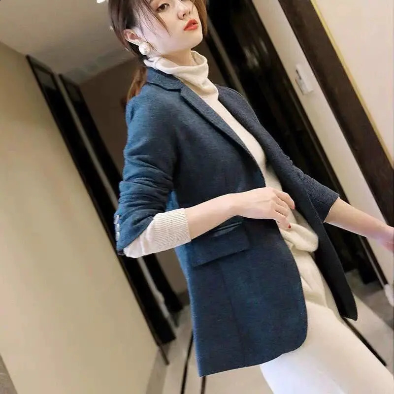 Spring and Autumn Collection Waist Style Suit Jacket n Sense Niche Slim Casual Highend Womens Trend 250106