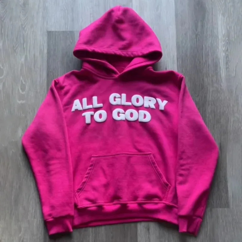 American Fashion Trend Letter 3D Foam Hoodie Women Street Y2K Hip Hop Retro Joker Loose Sweatshirt Unisex Casual Punk Hoodie 250118