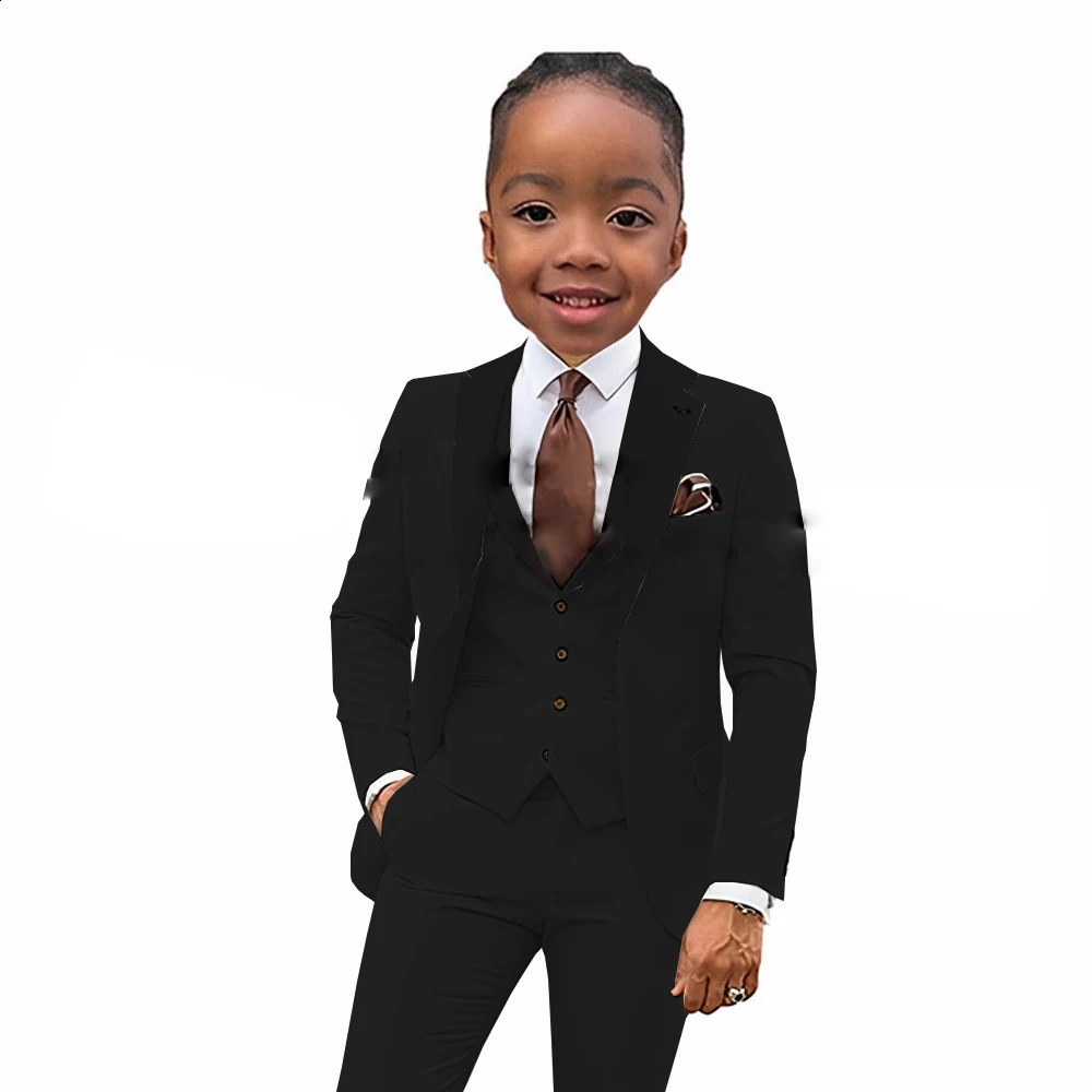Boys Suits 3 Pieces Wedding Formal Party Tuxedo Child Notched Lapel Kids Dress Jacket Pants Vest Slim Fit Blazer Trousers Tailor 250120