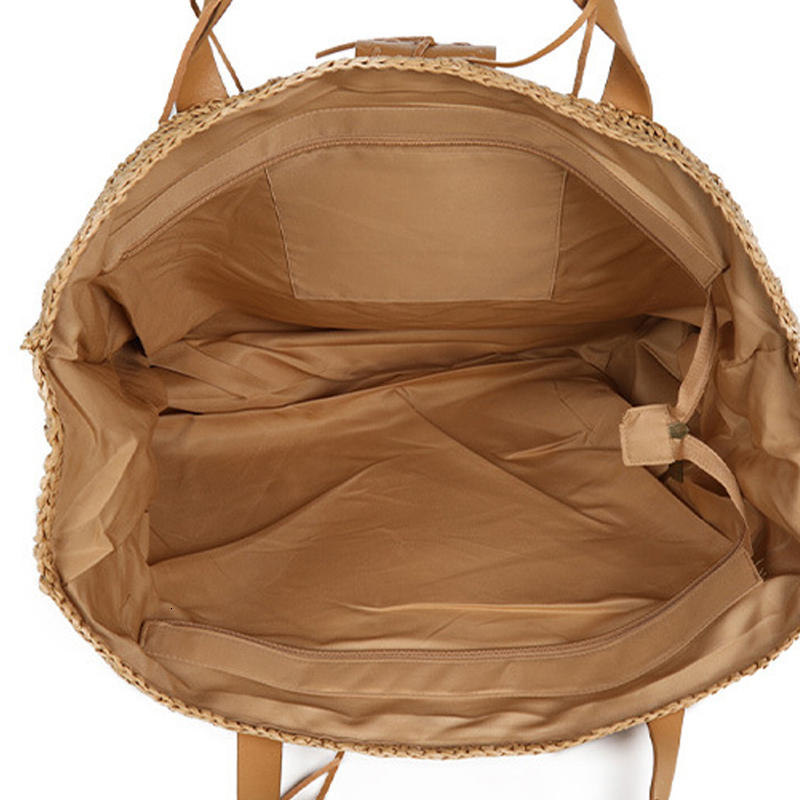 Straw Tote Bags For Women Designer Handbag And Purse 2023 New In Handmade Weave Large Capacity Shoulder Casual Beach Bag