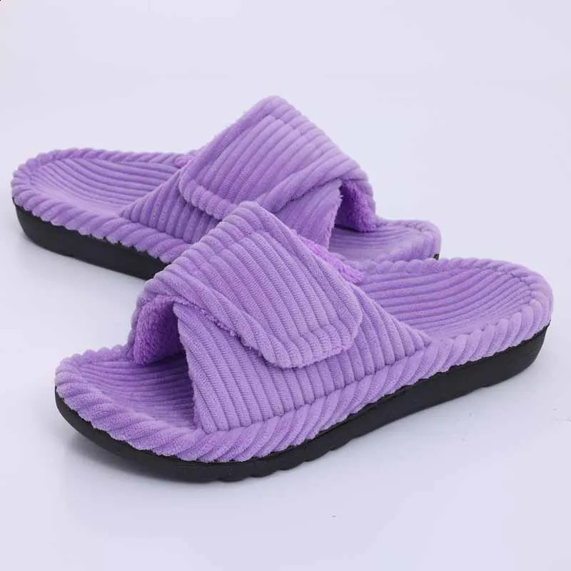 Crestar Womens Fuzzy Plush Slippers Lady Fashion Open Toe House Slippers Faux Fur Lined Slides Indoor Non-slip Cotton Slipper 250118