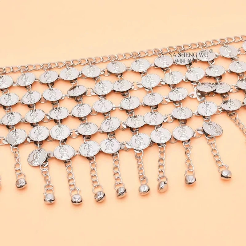Belly Dance Accessories Golden Coins Tassel Beads Bellydance Belts for Women Belly Dancing Hip Scarf Arab Waist Chains Jewelry 250117