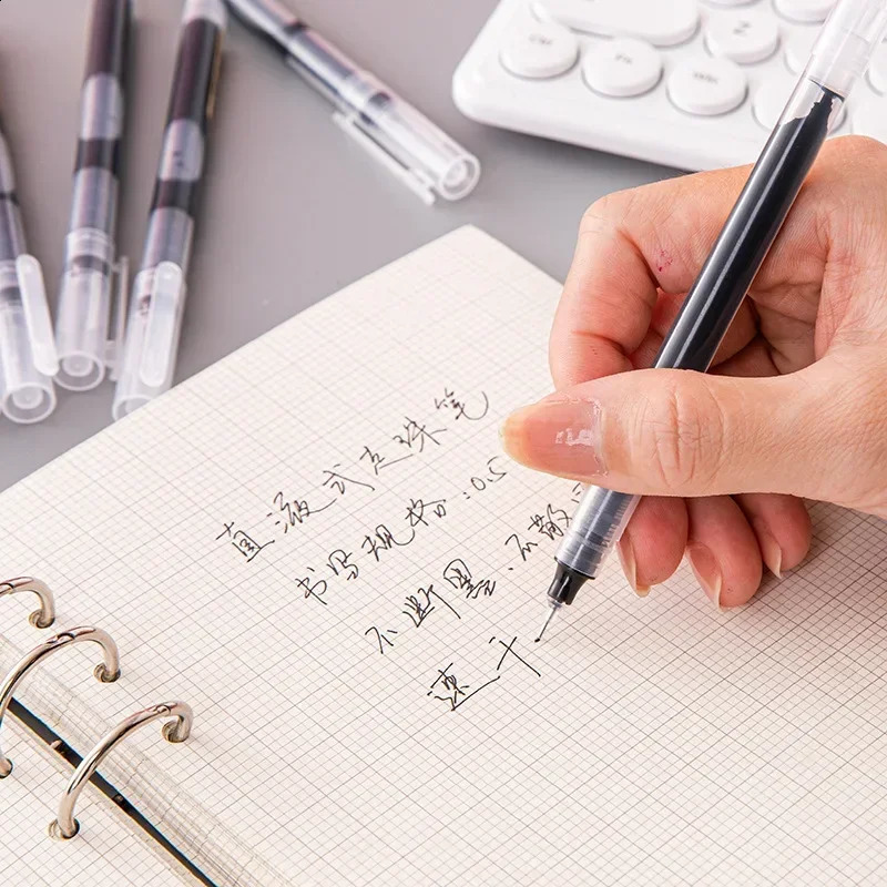 10Pcs/set High Quality Needle Type Gel Pens Straight Liquid Ballpoint Pen Kawaii Stationery School Office Supplies Writing 250121