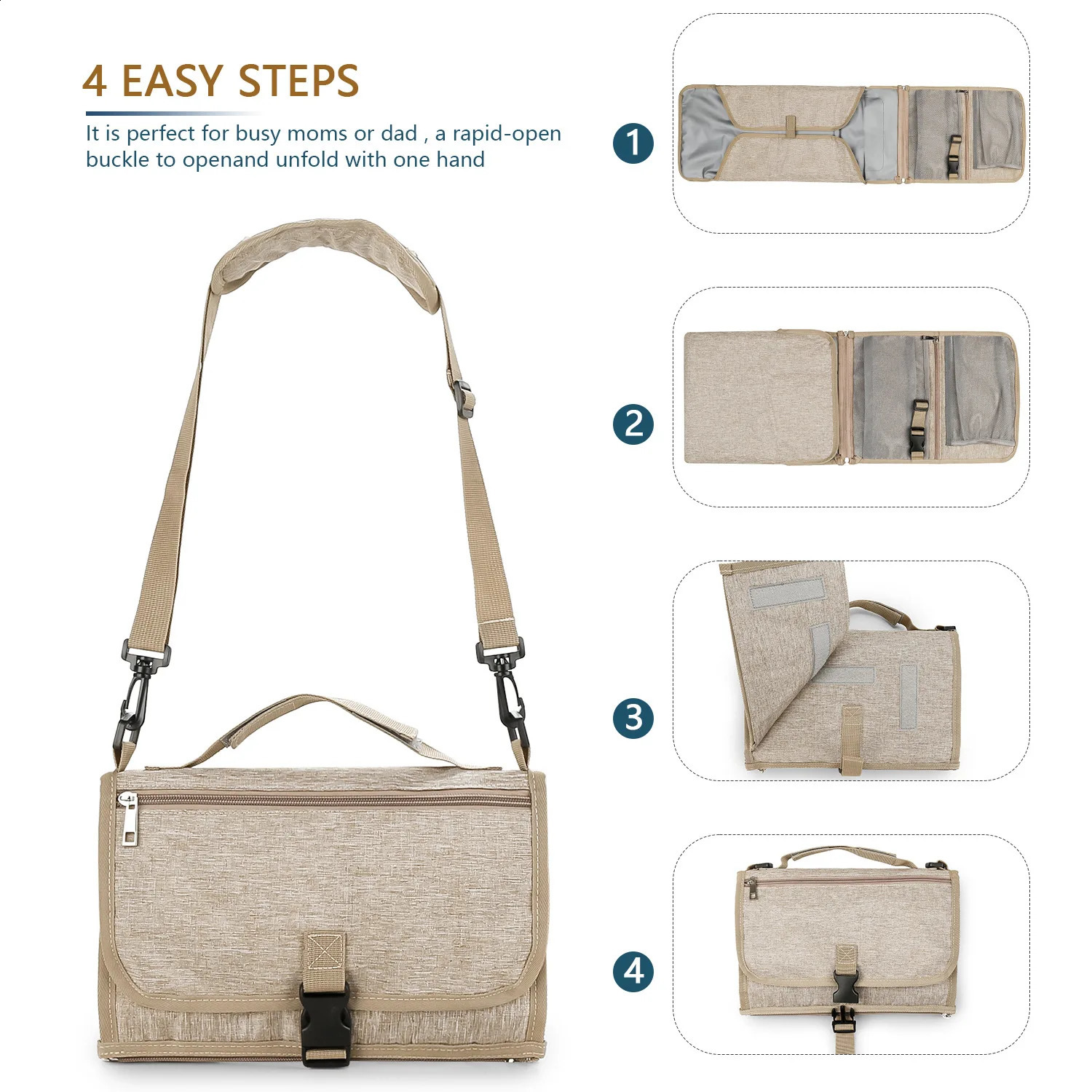 3 in 1 Baby Diaper Pad Waterproof Changing Diaper Travel Multifunction Portable Baby Diaper Cover Mat Hand Folding Diaper Bag 250220