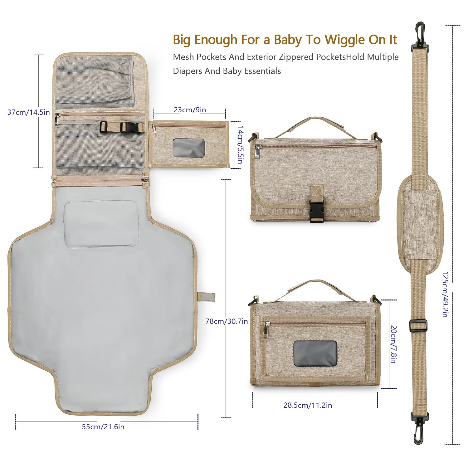 3 in 1 Baby Diaper Pad Waterproof Changing Diaper Travel Multifunction Portable Baby Diaper Cover Mat Hand Folding Diaper Bag 250220
