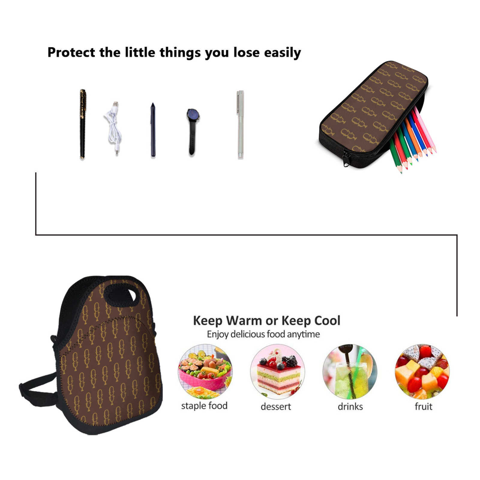 NXY Letter Print Crossbody Tote Bag Womens Lunch Bag+pencil Bag Casual Tote Bag Single Shoulder Bag Travel Purses Handbags Hip