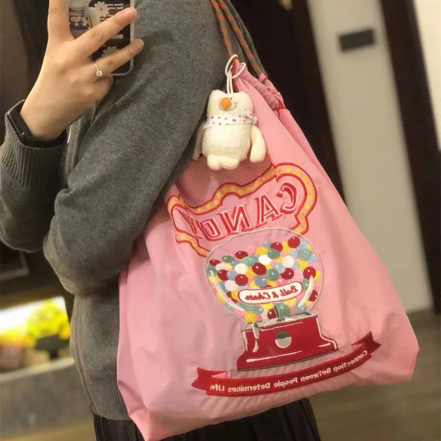 Japanese Embroidered Shopping Bag Handbag Oxford Bag Embroidered Nylon Waterproof Shopping Bag 250122