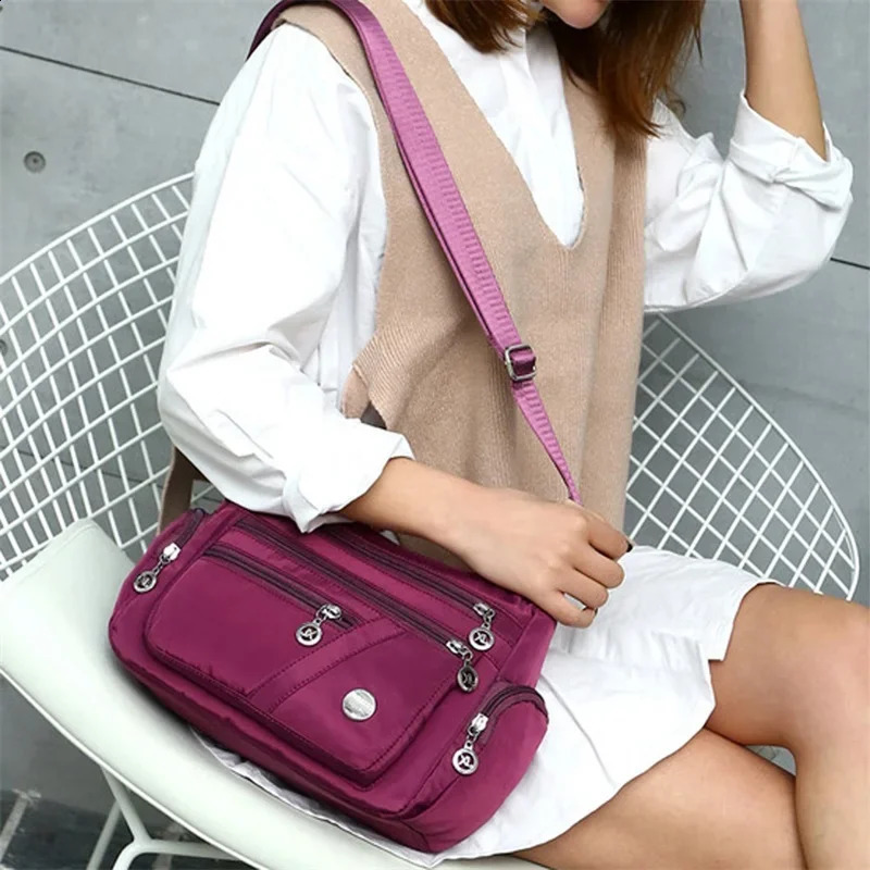 Shoulder Messenger Bag Women Fashion Waterproof Nylon Oxford Crossbody Bag High Quality Messenger Handbags Travel Wallet 2024 250207