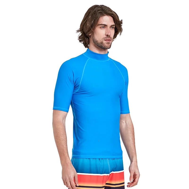 Mens Rashguard Swim Shirt UPF 50 Snorkeling Swimming Surfing Tops Diving T-shirt Short Sleeve Sun Tee Adult Youth 250117